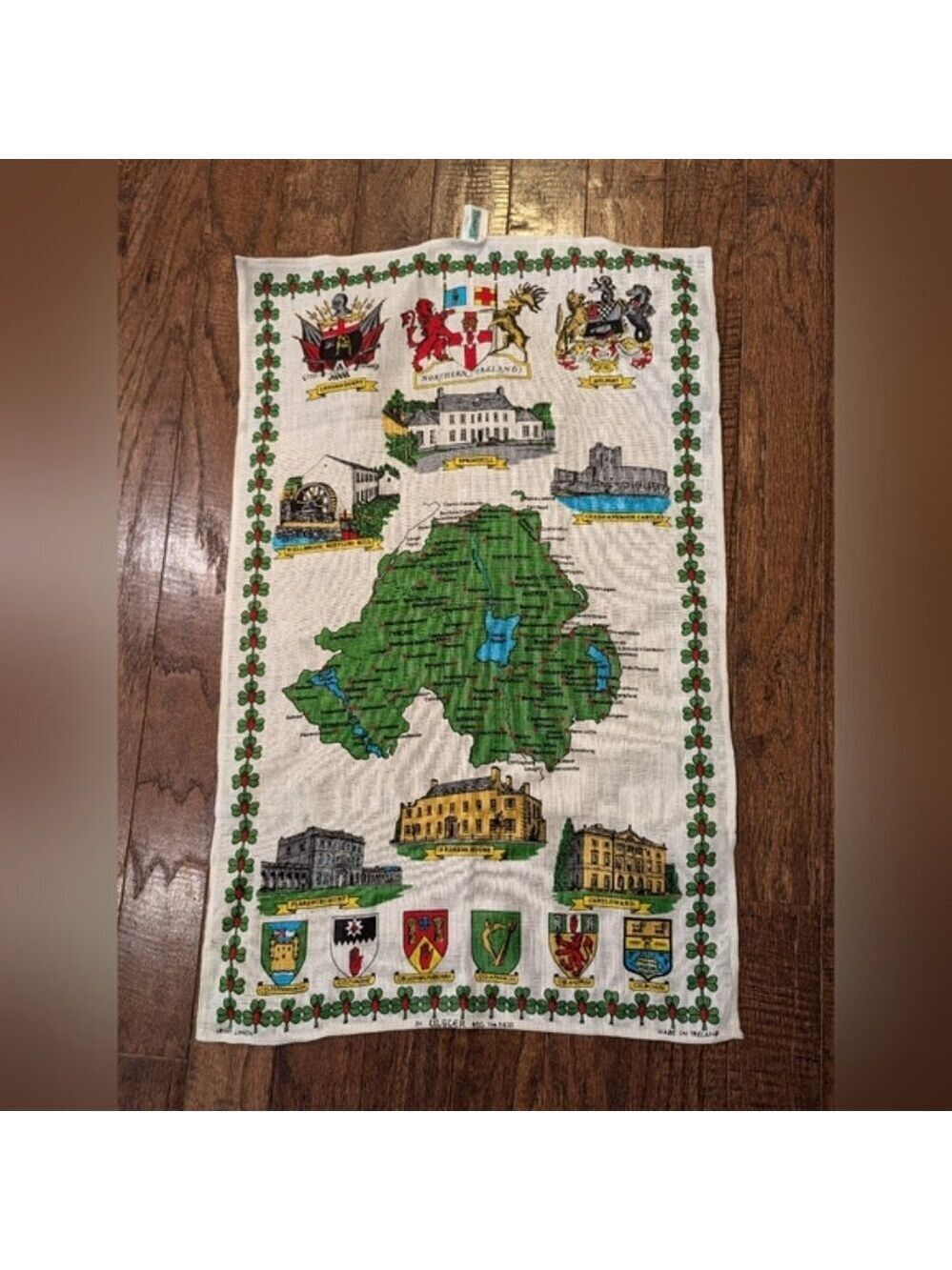 Vintage Ulster Irish Linen Tea Towel Wall Hanging Northern Ireland - IE
